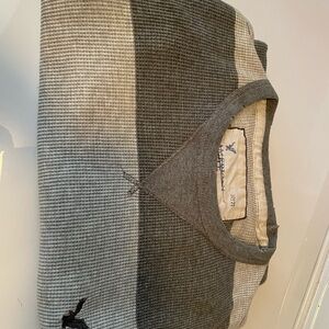 American Eagle Outfitters Gray and Cream Striped Sweater